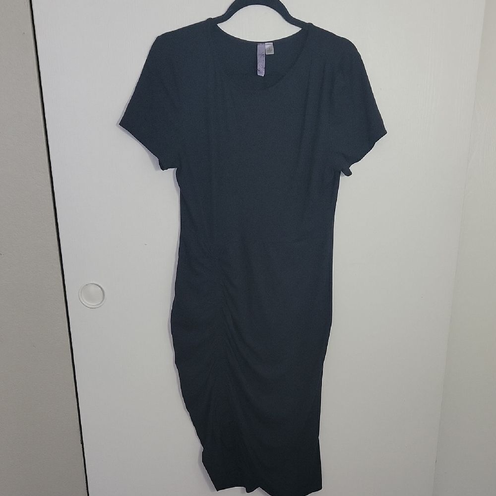 Chic Black Ruched Dress